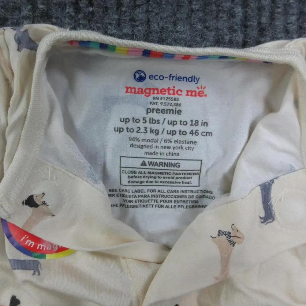 Magnetic Me Coverall Baby Preemie White Modal Magnetic Footie One-Piece NWT